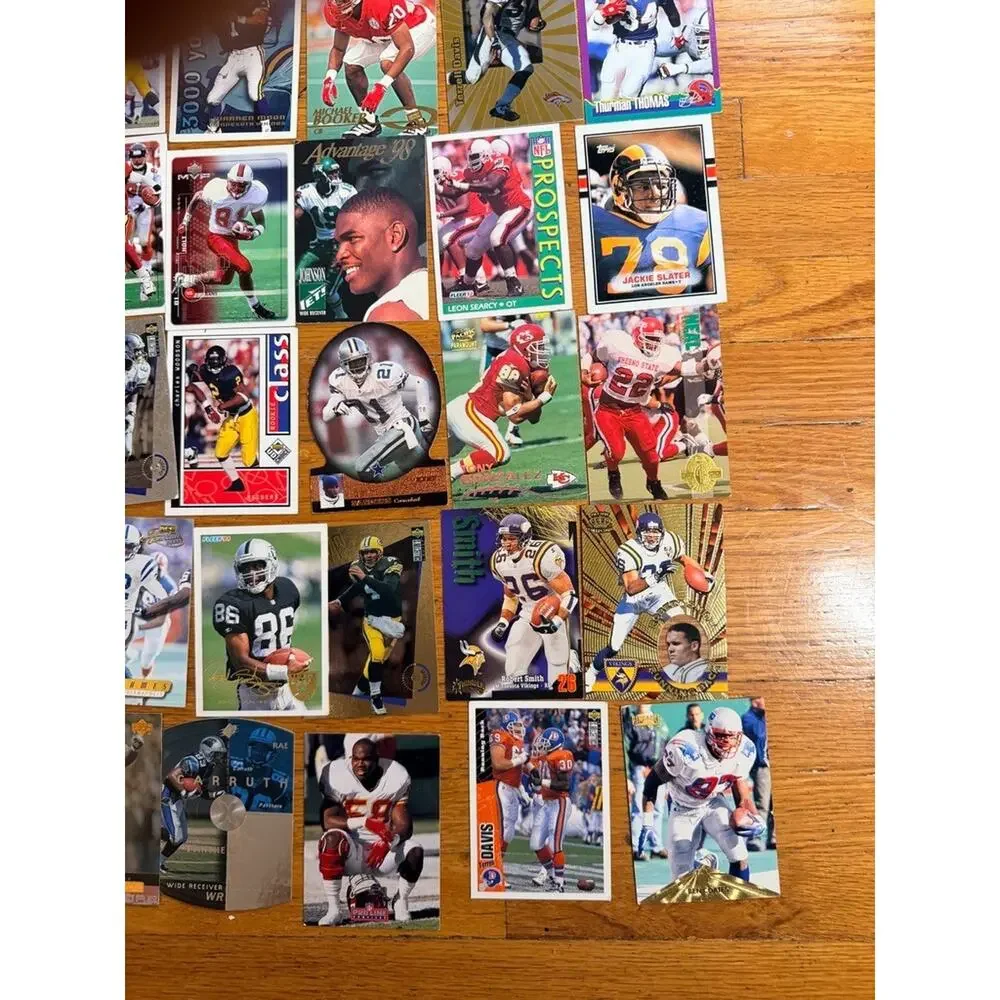 120+ NFL Football Card Lot 1990s–2000s Stars Rookies Inserts Jerry Rice Randy Mo